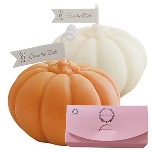 2 Pcs Pumpkins Candle Gift Pack,Scented Candles for Home Scented Home Decor,Pumpkin Decor