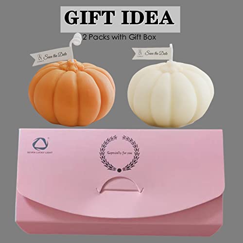 2 Pcs Pumpkins Candle Gift Pack,Scented Candles for Home Scented Home Decor,Pumpkin Decor