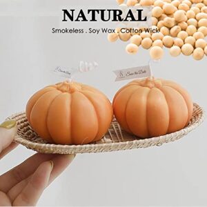 2 Pcs Pumpkins Candle Gift Pack,Scented Candles for Home Scented Home Decor,Pumpkin Decor