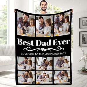 gifts for dad custom blankets with photos personalized photo blankets with picture for dad, birthday gifts for dad from daughter son, unique birthday gift for best dad, father, daddy, husband, men