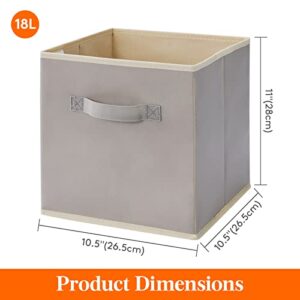 Lifewit 6 Pack 18L Storage Cubes (Light Grey), Bundle with 3 Pack 20L Storage Baskets (Grey)