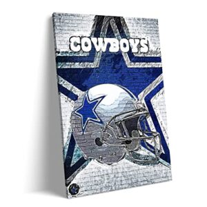 dallas american football cowboys poster sports painting posters print canvas wall art decor for bedroom gifts to men fans christmas birthday party decoration noucan (16x24inch-unframed,a)