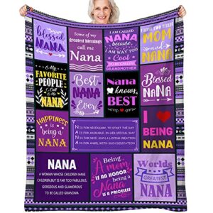 kolviiv nana gifts nana blanket nana birthday gifts from granddaughter grandson grandma birthday gifts throw blanket 50” x 60”