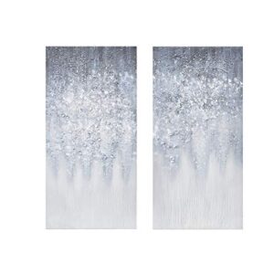madison park wall art living room décor – abstract glitter embelished canvas home accent modern dining bathroom decoration, ready to hang painting for bedroom, 15″x 30″, winter glaze 2 piece