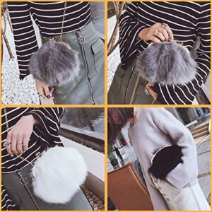 FHQHTH Faux Fur Purse Fashion Clutch Handbag Shoulder Vintage Evening Bags for Women [Black]