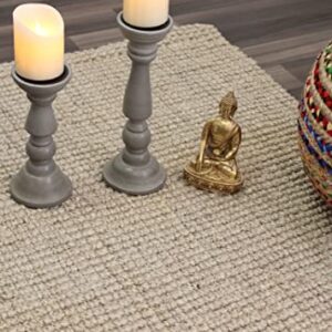 IRONGATE Jute Handspun Area Rug - Premium Jute Handwoven Reversible Chunky Textured Tan Beige Neutral Throw Accent Rug Carpet - Rustic Farmhouse Living Room Bedroom Den Study Décor -24" x 36" Natural