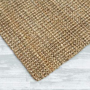 IRONGATE Jute Handspun Area Rug - Premium Jute Handwoven Reversible Chunky Textured Tan Beige Neutral Throw Accent Rug Carpet - Rustic Farmhouse Living Room Bedroom Den Study Décor -24" x 36" Natural