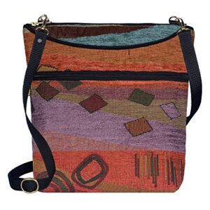 Danny K Women's Tapestry Bag Crossbody Handbag, Maggie Purse Handmade in the USA (Wild Mango)