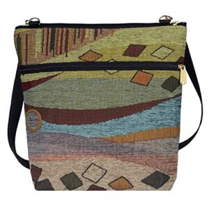 Danny K Women's Tapestry Bag Crossbody Handbag, Maggie Purse Handmade in the USA (Wild Mango)