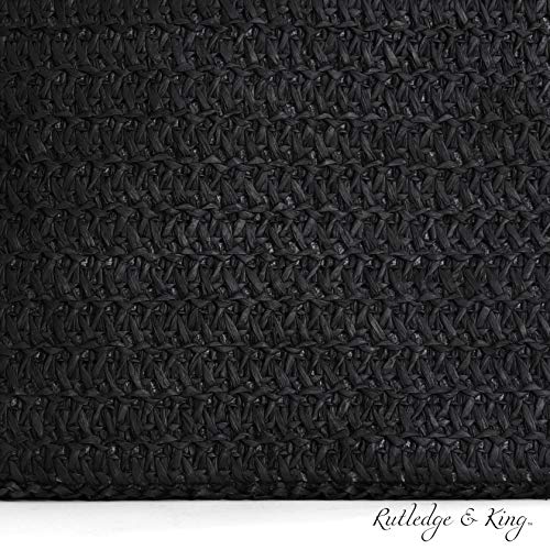 Rutledge & King Straw Bag - Tote Bag - Beach Bag - Large Tote Bag (1 pack, Black)