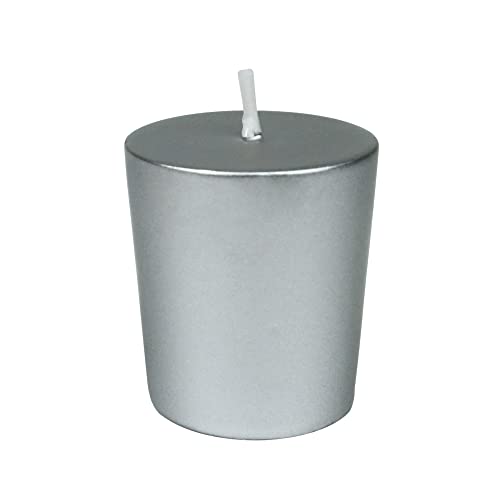 Zest Candle 12-Piece Votive Candles, Metallic Silver