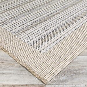 Couristan Monaco Indoor/Outdoor Area Rug for Patios, Decks, Kitchens, and Laundry Rooms, All-Weather, Pet-Friendly and Easy to Clean, Bowline Pattern in Cocoa Natural-Ivory, 5'10" x 9'2"