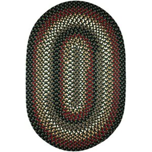 super area rugs santa maria braided rug indoor outdoor rug washable reversible patio deck carpet, verdant, 4′ x 6′ oval