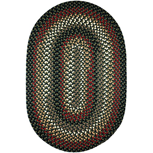 Super Area Rugs Santa Maria Braided Rug Indoor Outdoor Rug Washable Reversible Patio Deck Carpet, Verdant, 4' X 6' Oval