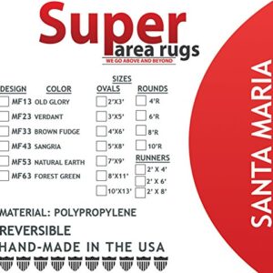 Super Area Rugs Santa Maria Braided Rug Indoor Outdoor Rug Washable Reversible Patio Deck Carpet, Verdant, 4' X 6' Oval