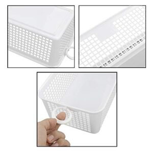 Eagrye 6-Pack Small Plastic Storage Bins, White