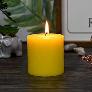 Zest Candle Pillar Candles, 3 by 3-Inch, Yellow Citronella