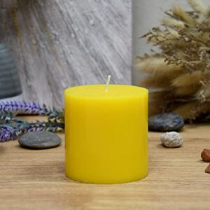 Zest Candle Pillar Candles, 3 by 3-Inch, Yellow Citronella