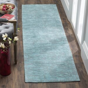 safavieh marbella collection 2’3″ x 6′ blue/turquoise mrb631k handmade abstract chenille runner rug