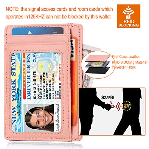 GH GOLD HORSE Slim RFID Blocking Card Holder Minimalist Leather Front Pocket Wallet for Women