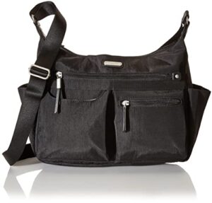 baggallini womens new classic”heritage” with rfid phone wristlet baggallini anywhere large hobo, black, one size us
