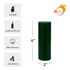 Zest Candle Pillar Candle, 2 by 6-Inch, Hunter Green