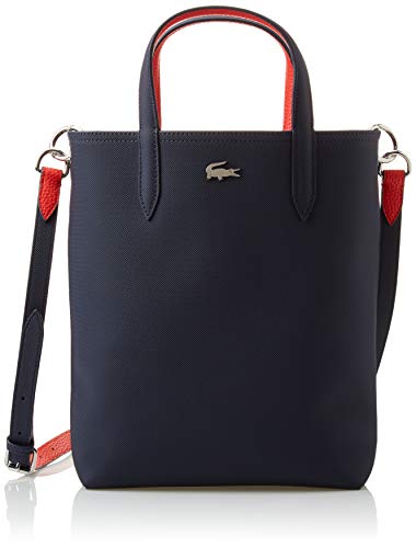 Lacoste womens Anna Vertical Shopping Tote Bag, Sinople/Navy Blue-aconit-white, One Size US