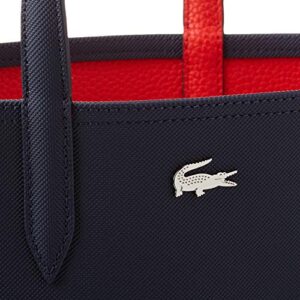 Lacoste womens Anna Vertical Shopping Tote Bag, Sinople/Navy Blue-aconit-white, One Size US