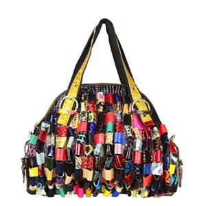 sibalasi women’s multicolor bag designer purse large tote boho purse colorful summer bag （roll）