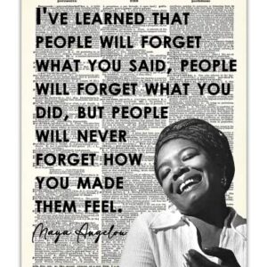 "People Will Forget…" Positive Quote Maya Angelou: Motivational Wall Art Poster, Inspirational Quote Wall Decor Posters for Bedroom & Office Decor for Men, Women & Teen Girl - 8x10 Print Unframed