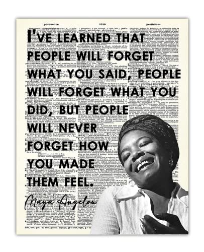 "People Will Forget…" Positive Quote Maya Angelou: Motivational Wall Art Poster, Inspirational Quote Wall Decor Posters for Bedroom & Office Decor for Men, Women & Teen Girl - 8x10 Print Unframed