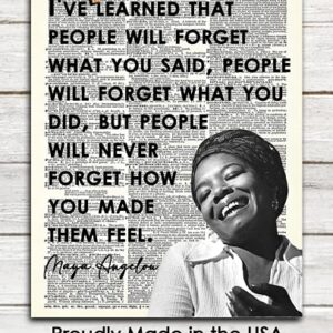 "People Will Forget…" Positive Quote Maya Angelou: Motivational Wall Art Poster, Inspirational Quote Wall Decor Posters for Bedroom & Office Decor for Men, Women & Teen Girl - 8x10 Print Unframed