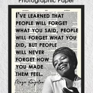 "People Will Forget…" Positive Quote Maya Angelou: Motivational Wall Art Poster, Inspirational Quote Wall Decor Posters for Bedroom & Office Decor for Men, Women & Teen Girl - 8x10 Print Unframed