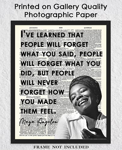 "People Will Forget…" Positive Quote Maya Angelou: Motivational Wall Art Poster, Inspirational Quote Wall Decor Posters for Bedroom & Office Decor for Men, Women & Teen Girl - 8x10 Print Unframed