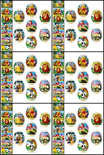 Easter Egg Wraps for 42 Hen Eggs, 6 Sleeves, 7 Cartoon Style Designs, Heat Shrink, Pysanka #58