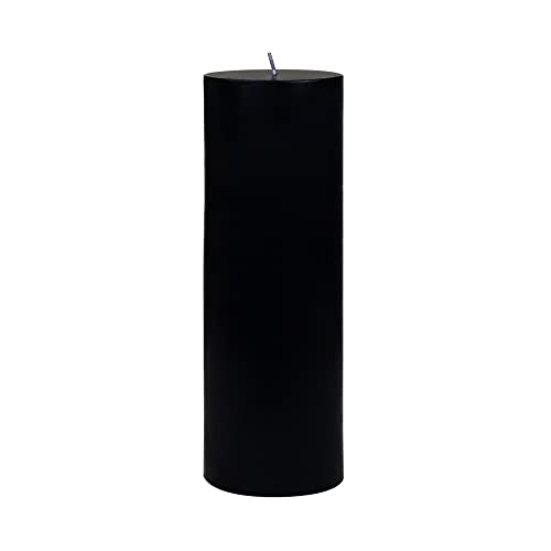 Zest Candle Pillar Candle, 3 by 9-Inch, Black