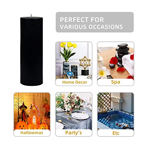 Zest Candle Pillar Candle, 3 by 9-Inch, Black