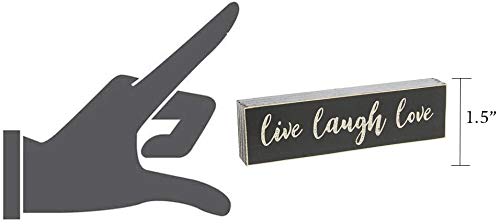 Poor Boy 5.5" x 1.5" Live-Laugh-Love Wood Block Sign (Black)