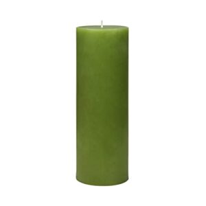 zest candle 110-hour burn time pillar candle, 3 by 9-inch, sage green