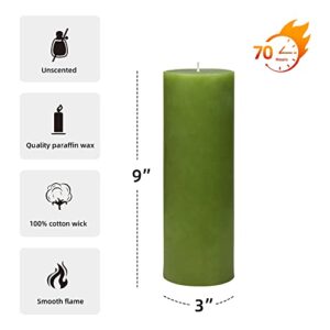 Zest Candle 110-Hour Burn Time Pillar Candle, 3 by 9-Inch, Sage Green