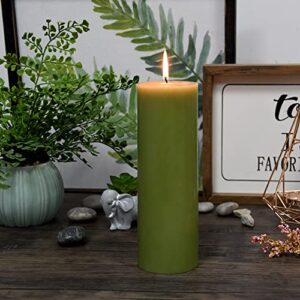 Zest Candle 110-Hour Burn Time Pillar Candle, 3 by 9-Inch, Sage Green