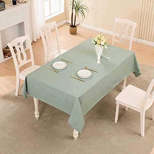 BALCONY & FALCON Rectangle Tablecloth Washable Wrinkle Resistant and Water Proof Table Cloth Decorative Linen Fabric Tablecloths for Dining Parties Kitchen Wedding and Outdoor Use (Mint Green, 55x70)