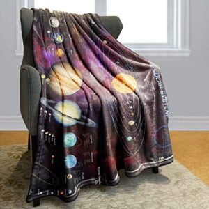 50×80 blanket comfort warmth soft plush throw for couch solar system astronomy planets
