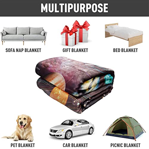 50x80 Blanket Comfort Warmth Soft Plush Throw for Couch Solar System Astronomy Planets