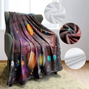 50x80 Blanket Comfort Warmth Soft Plush Throw for Couch Solar System Astronomy Planets