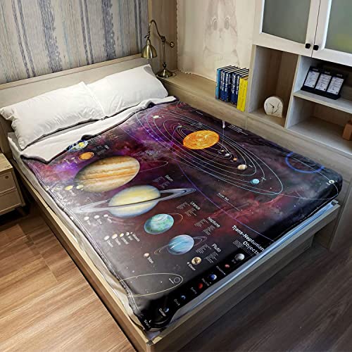 50x80 Blanket Comfort Warmth Soft Plush Throw for Couch Solar System Astronomy Planets