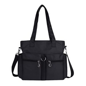 notag shoulder handbags for women multipockets tote bags waterproof purses and handbags large crossbody bags (black)