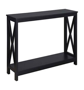 convenience concepts oxford console table with shelf, black