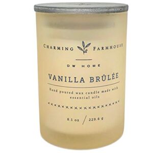 dw home charming farmhouse vanilla brulee scented candle wooden wick