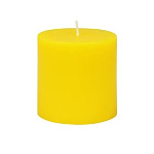 zest candle pillar candle, 3 by 3-inch, yellow